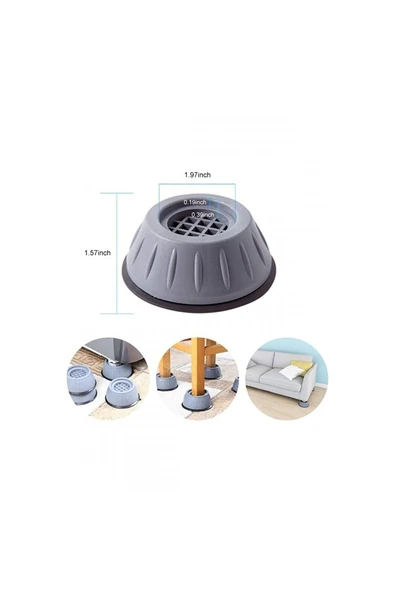 Gürültü Engelleyici Ve Kaymaz Titreşim Önleyici Kauçuk Ayak Pedleri Çamaşır Makinesi Stoper A1 - 2