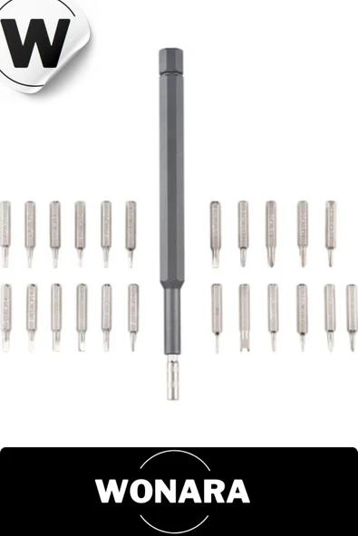 Özel Üretim Laptop Gözlük Saat Telefon Tamir Mıknatıslı Mini Plastik Kutulu 25 Parça Tornavida Seti - Resim 6