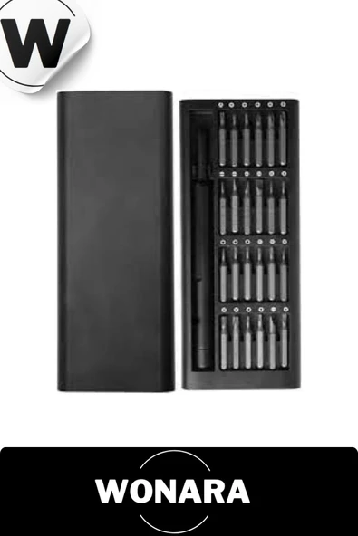 Özel Üretim Laptop Gözlük Saat Telefon Tamir Mıknatıslı Mini Plastik Kutulu 25 Parça Tornavida Seti - Resim 2