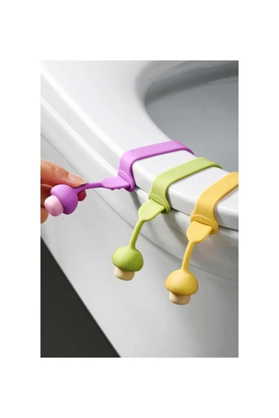 Mantar Tasarımlı Hijyenik Klozet Kaldırıcı | Temassız Klozet Kapağı Tutucu - 3 Adet ürün görseli