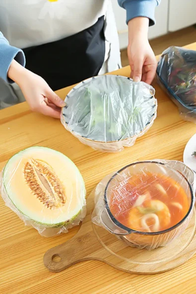 Hijyenik ve Kullanışlı: 100 Adet Lastikli Tabak ve Tencere Bonesi ile Gıdalarınızı Koruyun - Resim 3