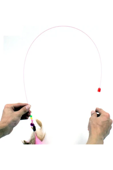 Kedi Oyun Yavru Kedi Oyun Oltası Eğlenceli Yavru Kedi Oyuncak Tüy Çubuk 1 adet - Resim 4