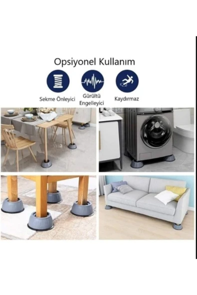 Gürültü Engelleyici Ve Kaymaz Titreşim Önleyici Kauçuk Ayak Pedleri Çamaşır Makinesi Stoper Önleyici ürün görseli 1
