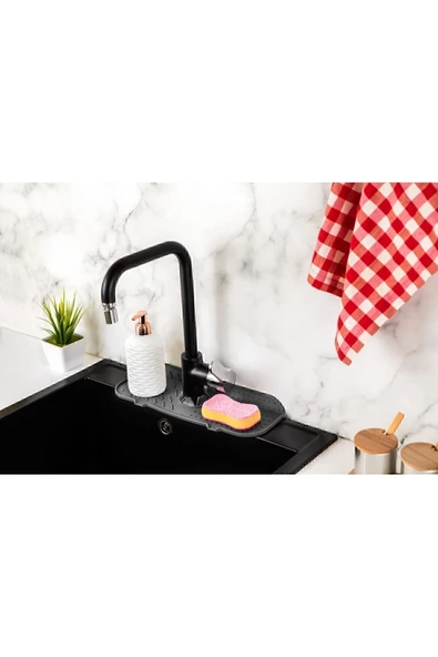 Main Shop Su Tutucu Musluk Mat Lavabo Için Esnek Musluk Tutucu Raf Mutfak Tezgahı Koruma - Resim 4