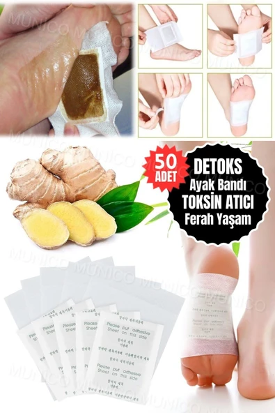 Enerji Verici Detoks Ayak Bandı - 50 Adet Bambu Sirkesi Ayak Maskesi ile Uykunuzu Derinleştirin - 2