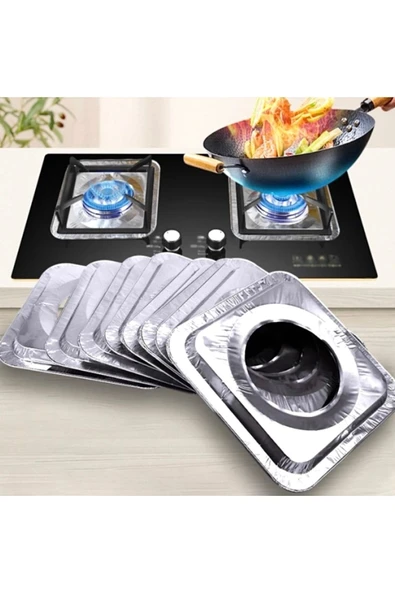 Ocak Üstü Leke Önleyici Yıkanabilir Isıya Dayanıklı Izgara Koruyucu Folyo 10 Adet ürün görseli
