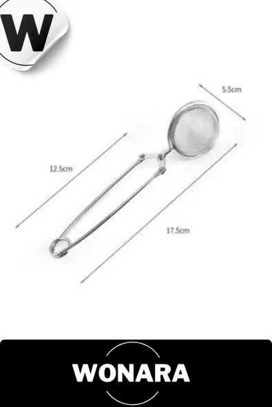 Özel Üretim Paslanmaz Çelik Maşalı İnce Gözenekli Elek Geniş Kulplu Bitki Çayı Demlik Süzgeci 1 Adet - Resim 2