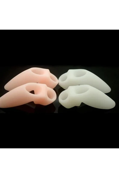 Makaralı 2 Parmağa Geçen Ayak Bunyon Koruyucu BEYAZ 1 Çift - Resim 3