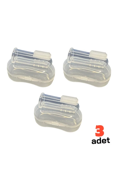 Parmağa Takılan Hayvan Diş Kaşıma Fırçası 3 Adet (Özel Kutusu ile Birlikte) ürün görseli 1