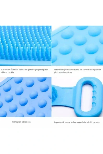 Sırt Kesesi Lifi Pembe Silikon Banyo-hamam Kesesi - Resim 5