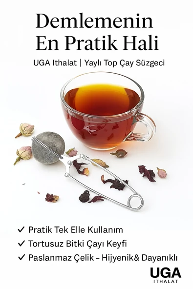 Maşalı Bitki Çayı Ihlamur Kuşburnu Yeşil Çay Demleme Süzgeci 16x5,5 Cm ürün görseli 1