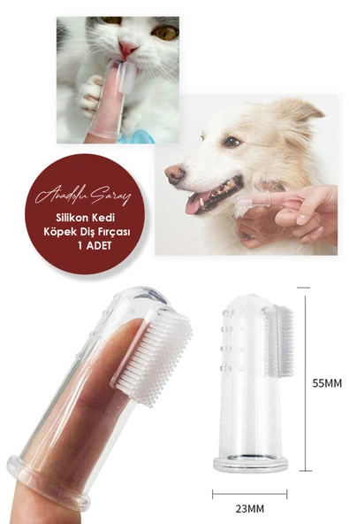 Parmak Silikon Kedi Ve Köpek Diş Fırçası Evcil Hayvan Diş Bakım Fırçası Yumuşak Diş Fırçası - 1 Adet