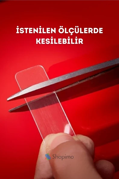 Çok Amaçlı Çift Taraflı Bant - Şeffaf ve Dayanıklı Yapıştırıcı Bant - Resim 4