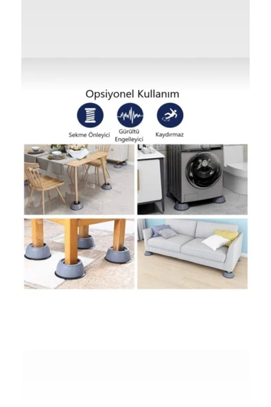 Gürültü Engelleyici Kaymaz Titreşim Önleyici Ayak Pedleri Çamaşır Makinesi Stoper 4 Lü Set - 3