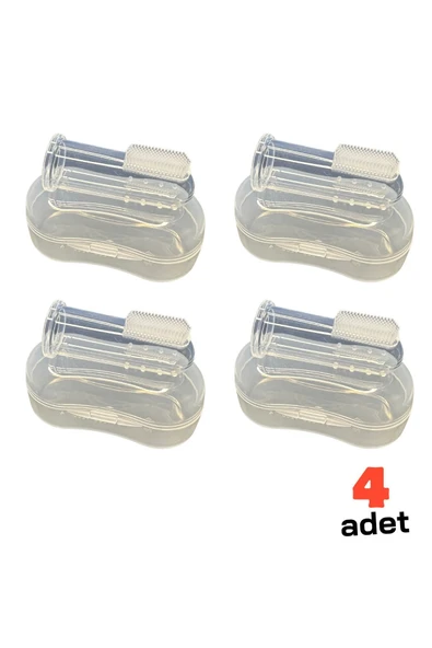 Parmağa Takılan Hayvan Diş Kaşıma Fırçası 4 Adet (Özel Kutusu ile Birlikte) ürün görseli 1