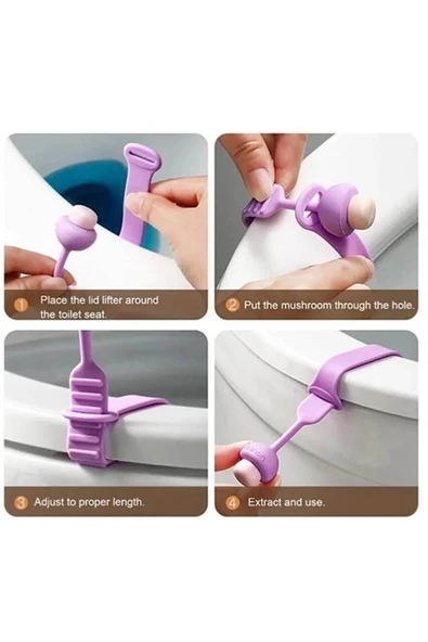 Pratik Mantar Tasarımlı Hijyenik Klozet Kaldırma Aparatı | Hijyenik Klozet Kapağı Tutucu - 1 Adet - Resim 2