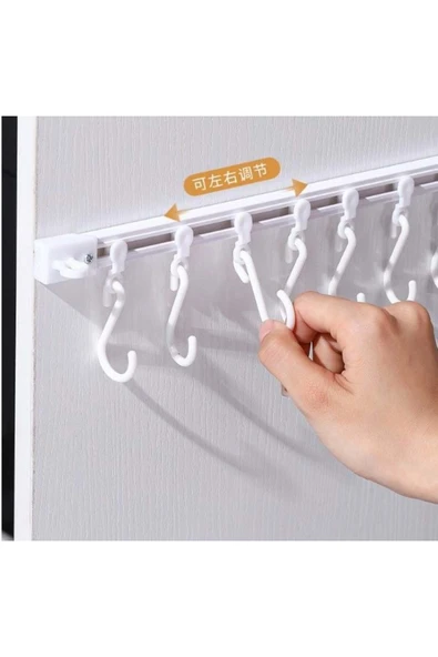 Mlvx Hareketli 10 Kancalı Kendinden Yapışkanlı Askı 40Cm Mlv  Blsm - Resim 4