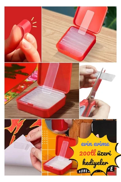 Çift Taraflı Şeffaf Bant Seti Kutulu 60 Parça ürün görseli 1