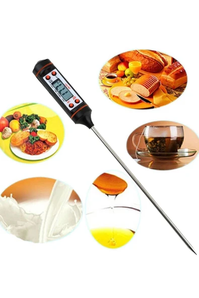 Aveo 1 Adet Sıvı Gıda Termometresi Mutfak Termometresi Daldırma Tipi Dijital Termometre - Resim 2