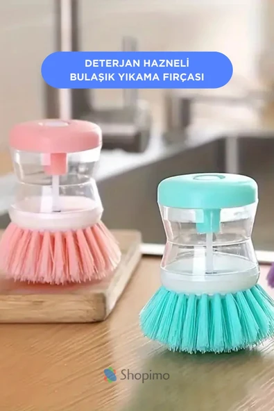 Deterjan Hazneli Bulaşık Yıkama Fırçası - Pratik Mutfak Temizlik Fırçası ürün görseli