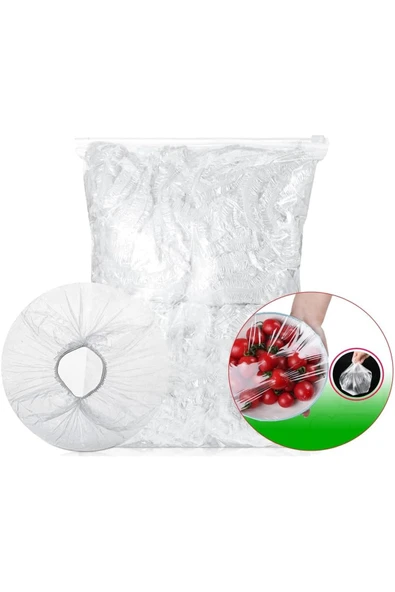 NIFFASHP Home 100 Adet Tencere,Tabak Bonesi,Tek Kullanımlık Dayanıklı Lastikli Poşet,Tabak Ve T ürün görseli 1