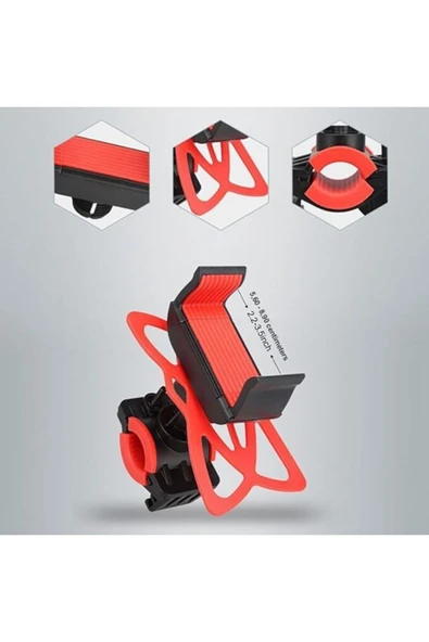 LASTİK DESTEKLİ STANDLI BİSİKLET TELEFON TUTUCU - Resim 3