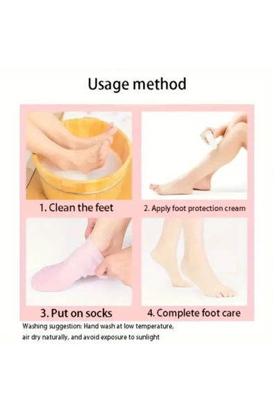 Silikon Ayak Bakım Çorabı Nemlendirici Jel Çorap Çatlak Önleyici Ölü Deri Atıcı Çorap Ayak Bakımı - 2