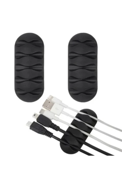 Kablo Tutucu 5 Kanallı 3lü Siyah ürün görseli 1