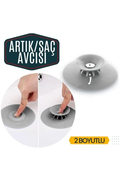 Lavabo Küvet Artık ve Saç İçin Tıkaç Süzgeç 2 Boyutlu ürün görseli 1