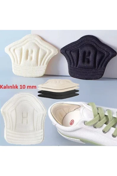 2 Adet İstiridye şekilli ayakkabı topuk vurma önleyici ve daraltma pedi 10mm - 3