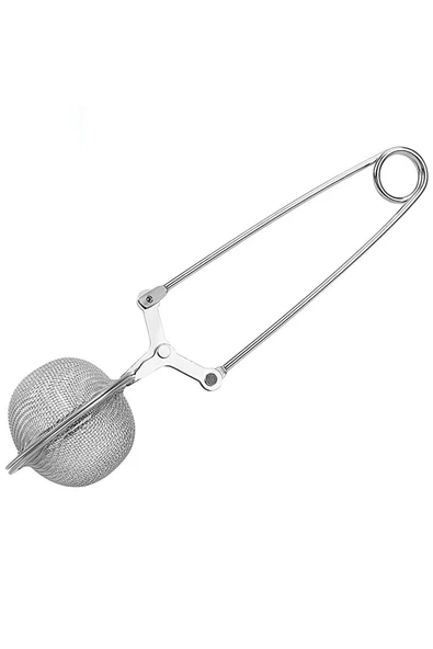 Paslanmaz Çelik Pratik 2'li Bitki Çayı Süzgeci Yeşil Çay Demleme Süzgeci Maşalı Bitki Çayı Süzgeci - Resim 4