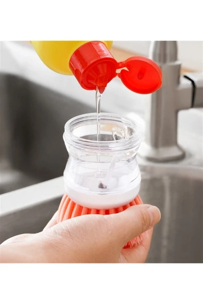 Deterjan Hazneli Bulaşık Yıkama Fırçası - Resim 2