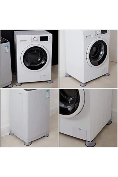 Gürültü Önleyici Çamaşır Kurutma Makinesi İçin Çamaşır Makinesi Ayak Stoperi GRİ 4 Lü - Resim 2