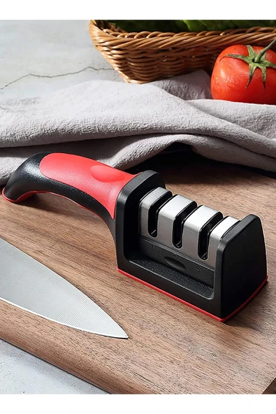 Profesyonel Bıçak Bileyici 3 Açılı Elmas Seramik Tungsten Çelik El Bıçakları Ergonomik Saplı Bileme - Resim 6