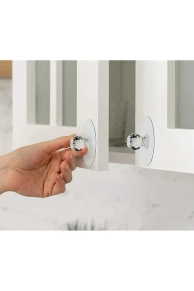 Çok Amaçlı Yapışkan Kristal Tutacak Kulp 4 Adet ürün görseli 1