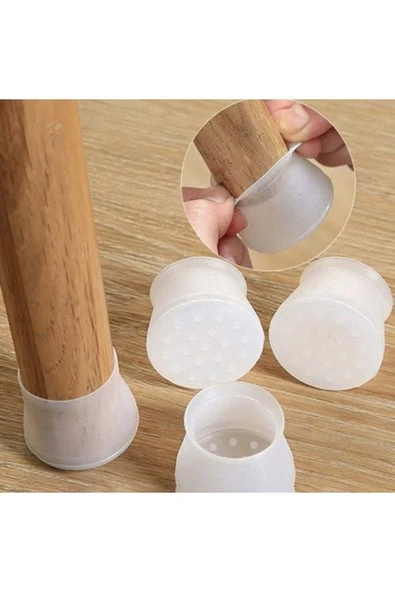 Masa Ve Sandalye Ayak Koruyucu Silikonn 12 Adet (AJ) - Resim 2