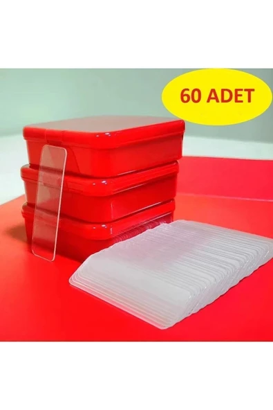 Ekstra Güçlü Şeffaf Çift Taraflı Bant Seti-60 Parça-pratik Kutuda - Resim 3