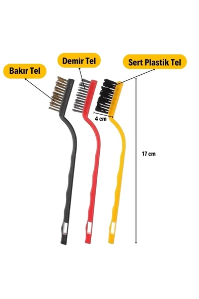 Kampanya Estevia 3 Lü Detaylı Temizlik Bakır,Demir Ve Sert Plastik Tel Fırça Yeni!!! - Resim 6