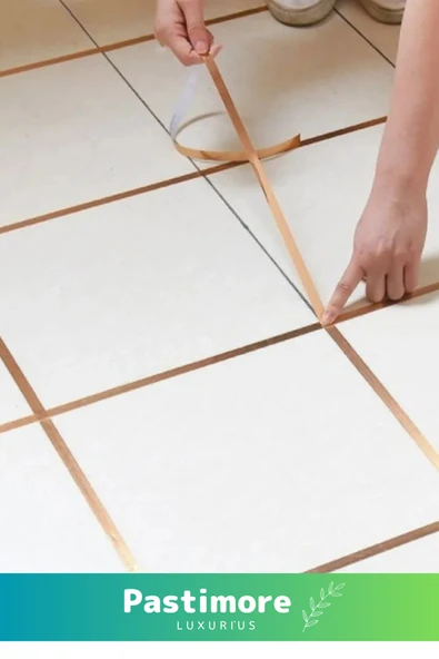 Özel Üretim Su Geçirmez Sızdırmaz Dekoratif 0,50 Cm 50 Metre Gold Fayans Arası Derz Şerit Bandı - Resim 3