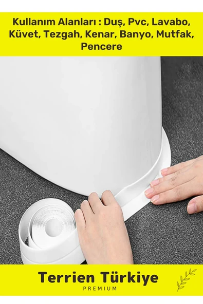 Duş Pvc Lavabo Küvet Tezgah Kenar Banyo Mutfak Pencere 3,2 Mt Su Sızdırmaz Geçirmez Yalıtım Bant - Resim 2