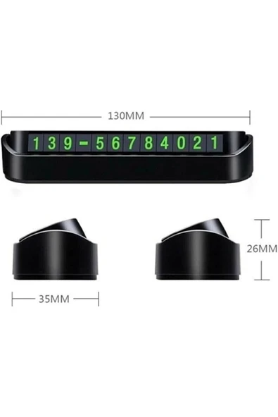 Fosforlu Acılır Kapanabilir Numaratör Ön Torpido Üstü Telefon Numarası Göstergesi Araba - Resim 5