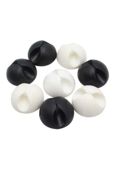 Mlvx Siyah Beyaz Kablo Sabitleme Klipsi 10 Lu Mlv  Blsm - Resim 4