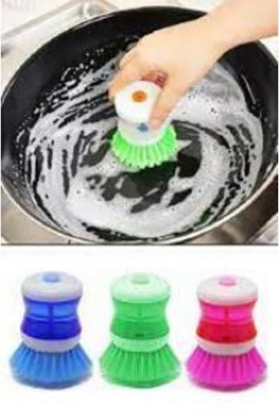 Deterjan Hazneli Tencere Tava Tabak Bulaşık Yıkama Fırçası Sünger ürün görseli 1