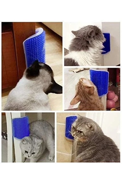 Kedi Kaşınma Masaj Fırçası Köşeye Monte Edilebilir Catit catnip Nanesi Bantlı veya Vidalı - Resim 3