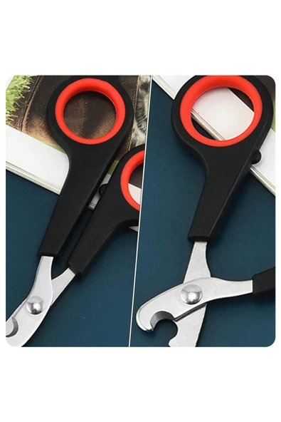 Küçük Çelik Uçlu Kedi Köpek Evcil Hayvan Tırnak Makası Pati Bakım Aleti Ergonomik Kaymaz Sap - Resim 4