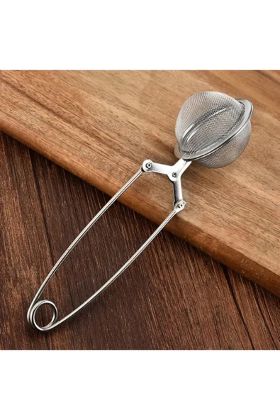 Paslanmaz Çelik Bitki Çayı Demleme Süzgeci Maşalı Çay Süzgeci - Resim 2