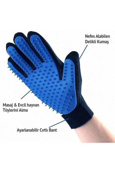 Orret Home Kedi Tüy Toplama Kaşıma Eldiveni Kedi Köpek Tüy Tarama Eldiveni Tüy Eldiveni - Resim 5