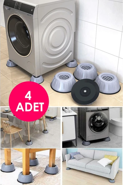 Pratik 4 Adet Beyaz Eşya Altlığı Çamaşır Bulaşık Makinası Buzdolabı Yükseltici Titreşim Önleyici ürün görseli 1