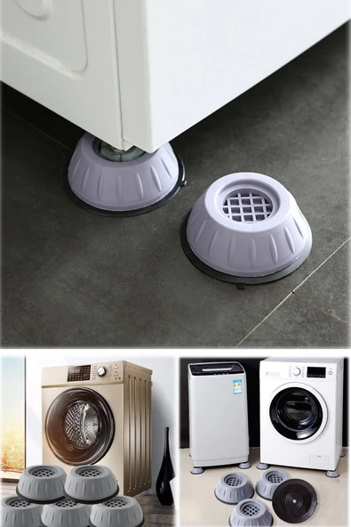 Gri Silikon Tabanlı Ses Ve Titreşim Azaltıcı Ayaklık 4 Adet Çamaşır Makinesi Ve Kurutma Makineleri - 4