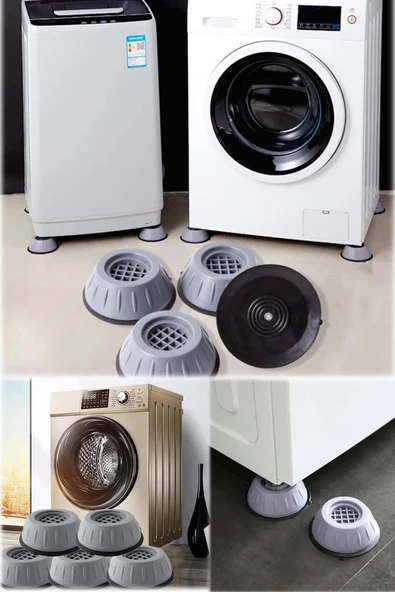 Gürültü Engelleyici Ve Kaymaz Titreşim Önleyici Kauçuk Ayak Pedleri Çamaşır Makinesi Stoper 4'lü Set - Resim 2